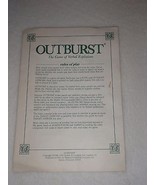 Outburst Replacement Board Game Instructions Only Parts - £6.94 GBP