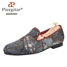 Chinese Style Plum Blossom Print Fabric Silppers Loafers Handmade Slip-On Moccas - £175.54 GBP