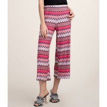 Trina Turk Bubble Gum Geo Makon Wide Leg Crop Pants Size XS NEW - £68.80 GBP