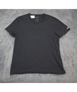 Penguin Shirt Mens XXL Dark Gray Cotton Short Sleeve Vneck Casual Basic Tee - $18.69