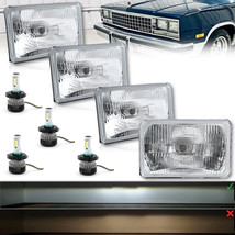 4X6&quot; 22/33w H4 LED Stock Glass Lens Metal Headlight Set for 1981-87 GM G Body - £154.58 GBP