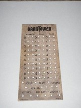 Dark Tower Board Game Replacement Score Chart Piece Original 1981 - $14.69