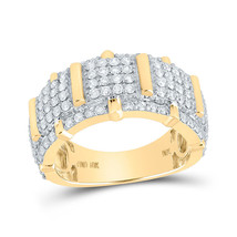 10kt Yellow Gold Mens Round Diamond Pave Band Ring 2 Cttw - £1,574.69 GBP