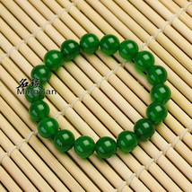 Free Shipping -  perfect 100% natural green agate Prayer Beads charm bracelet - £15.94 GBP