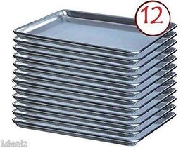 18 x 13 Half Size Aluminum Sheet Pan Commercial Grade for Baking 12 pack + Bonus - £221.64 GBP