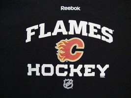 NHL Calgary Flames National Hockey League Fan Reebok Apparel Black T Shirt XL - £12.07 GBP