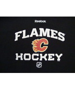 NHL Calgary Flames National Hockey League Fan Reebok Apparel Black T Shi... - £11.93 GBP