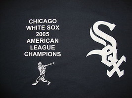 MLB Chicago White Sox Major League Baseball Fan 2005 Champions Black T Shirt XL - £11.88 GBP