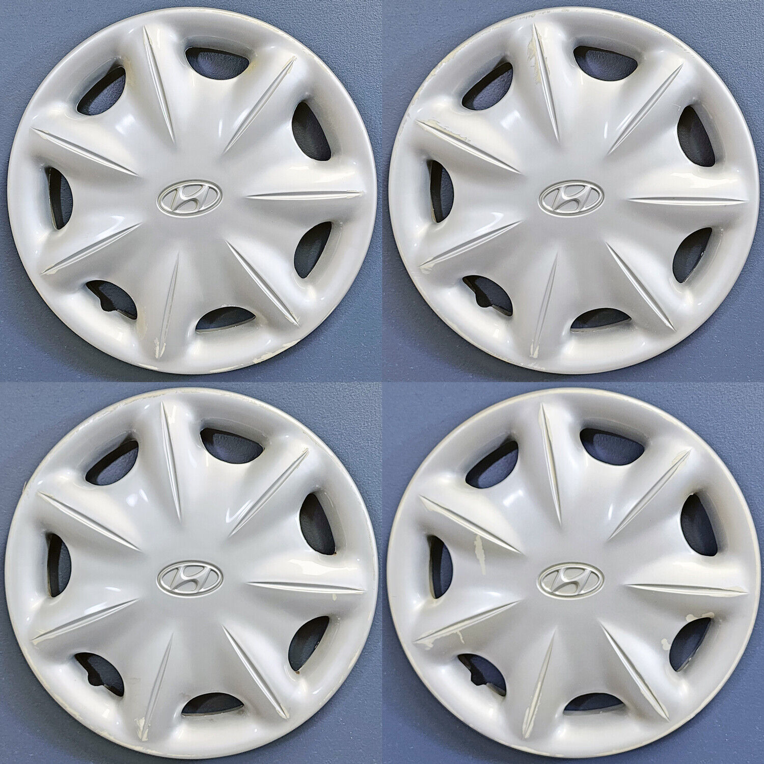 Primary image for 1997-1998 Hyundai Sonata # 55536 14" Hubcaps / Wheel Covers # 5296034960 SET/4