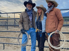 Beautiful Hassie Harrison, Ryan Bingham &amp; Forrie J Smith Yellowstone 8X10 Photo - $8.99