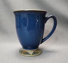 Denby-Langley Boston Spa Blue Mosaic Footed Coffee Mug 8 oz Cup Vintage Pottery - £23.88 GBP