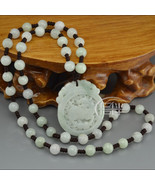  Hand carved  white  jadeite carved Dragon charm Pendant - - $41.01 CAD