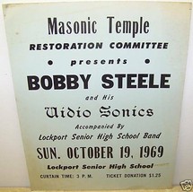 1969 Bobby Steele Audio Sonic Band Poster Lockport Ny - £7.83 GBP