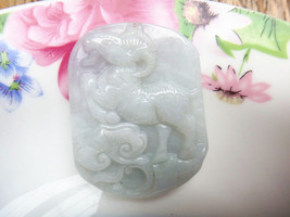 Free Shipping - Hand carved  Natural  green jadeite jade carved Goat / Sheep / R - £30.37 GBP