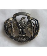 Vintage Waterloo War Eagle brass or pewter pin brooch has eagle in center  - £19.74 GBP