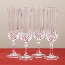 Longchamp  D&#39;arques Crystal Champagne Flute Glasses Set Of 4 - £56.12 GBP