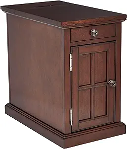 Traditional End Table With Charging Station Chair Side Table With Usb Po... - $325.99