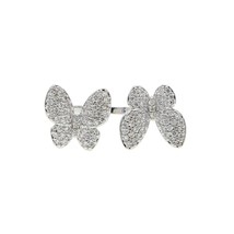 Adjusted butterfly ring white pink 2 colors micro pave 5a cz cute animal fashion finger thumb200