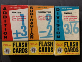 1962 McGraw-Hill Lot of 3 Flash Cards Addition and Subtraction - £23.71 GBP