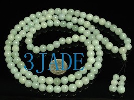 Green Jadeite Jade Mala 100% AAA Grade Natural Green jade  - £96.51 GBP