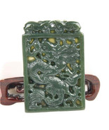 Free Shipping - Genuine AAA Natural  Green Jade carved Dragon charm Pend - $66.97 CAD