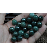 Free Shipping -  14mm Jadeite Jade bead  Grade AAA  Natural dark Green Jad - £47.19 GBP
