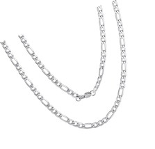 ChainsPro Mens NK 3:1 Figaro Chain Necklace-4/6/7.5/9/13MM - £30.27 GBP