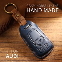 Leather Car Key Cover for  A4L Q5 A6L A3 A5 Completely Handmade Key Case Car Acc - £51.40 GBP