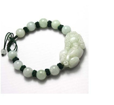  good luck Amulet Handcrafted natural green jade  &#39;&#39; PI YAO&#39;&#39; bracelet - £23.62 GBP