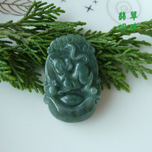 Free Shipping -good luck Amulet Natural dark green Jadeite Jade  Rat / Mouse cha - £15.98 GBP