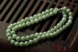 Hand carved Jadeite Jade , Delicate Natural Green Round Be - £95.92 GBP