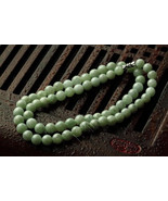 Hand carved Jadeite Jade , Delicate Natural Green Round Be - £93.97 GBP