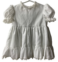 Bryan Baby Dress Toddler 2 White Lace Trimmed with Petticoat Full Circle VTG - £34.97 GBP