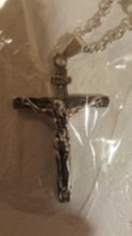 Christian Crucifix Cross Necklace  ( with magnetic clasp added )  - £13.58 GBP