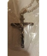 Christian Crucifix Cross Necklace  ( with magnetic clasp added )  - £13.31 GBP