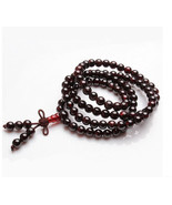Free Shipping -  good luck natural dark Red Garnet meditation yoga 108 B... - £28.18 GBP