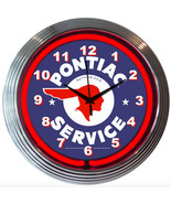 Pontiac Service Indian Head Logo Neon Sign - £156.59 GBP
