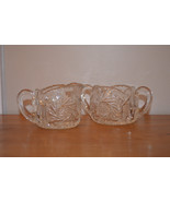 Vintage Elegant Lead Crystal Creamer & Open Sugar Bowl ~ Pinwheel Design  - $25.00