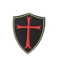 KNIGHTS TEMPLAR Red Cross w/ Gold Trim 3&quot; x 2.5&quot; iron on patch Badge (M13) - £3.57 GBP