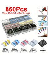 860pc Solder Seal Wire Connectors, Heat Shrink Butt Connector, - £15.66 GBP