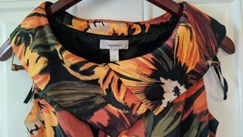Dressbarn Womens A Line Sheath Sleeveless Black Orange Career Dress Size 8 - £11.13 GBP