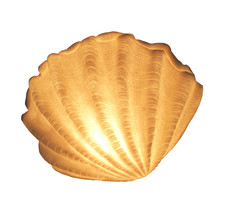 Zeckos White Sandstone Finish Vertical Scallop Shell Coastal Art Accent Lamp - £71.21 GBP