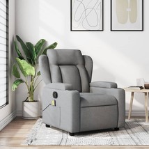 Massage Recliner Chair Light Gray Fabric - $7,505.55 MXN