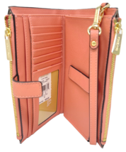 Michael Kors Jet Set Travel Double-Zip Wristlet Pink Leather Sherbet NWT $228 - £47.76 GBP