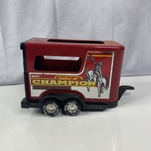 Vtg Nylint Red Metal Toy Quarter Horse Trailer Saddle Up Champion 11&quot; x 6&quot; - $13.92