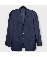 RALPH LAUREN navy woven wool all seasons blazer gold buttons size 42R pr... - $89.19 CAD