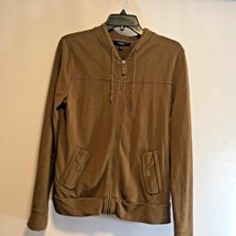 Talbots Womens Sz S Brown Zip Up Jacket Athletic Long Sleeve - £15.64 GBP