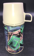 VTG 1960s THERMOS Abstract Half Pint 28A53 Twist Top Cup 7.25&quot; Tall 3 1/... - $13.09