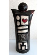 1980s Barbara Hertel Ceramic Spirit People Raku 12&quot;  Studio Pottery  - $167.31