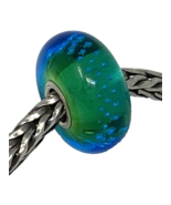 Authentic Trollbeads Silver Trace Green Turquoise Bead Charm, 61356 New - €20,44 EUR